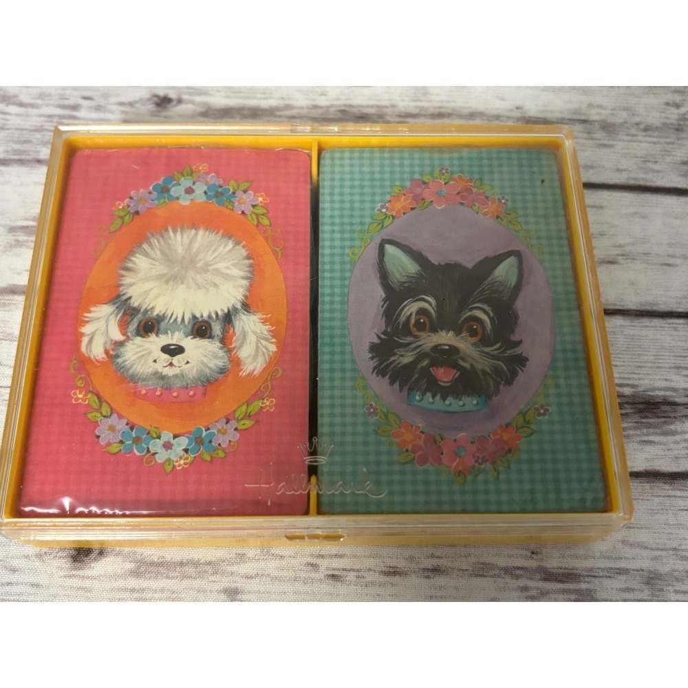 Vintage Hallmark American Rustic Bridge Playing Cards 2 Decks Sealed Dogs Case